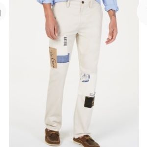 NEW Club Room Mens Graphic Chinos Khakis Stretch Pants, Size 38W x 30L, Beige